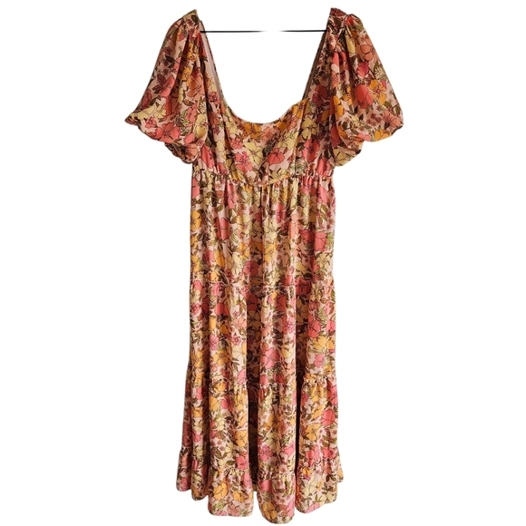 Show Me Your Mumu Floral Linds Midi Dress In Pretty Poppy - Picture 3 of 14